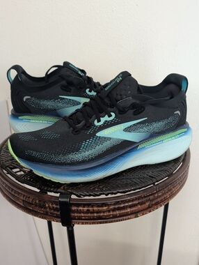 Brooks Men's Adrenaline GTS 25 Black Ipanema/Mint Athletic Shoes Sz 11.5 Med D